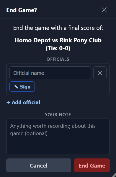 End game example